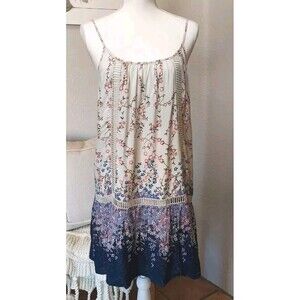 Tea N Lace Strappy Floral Summer Sun Dress Size Medium Dainty Feminine Vacation